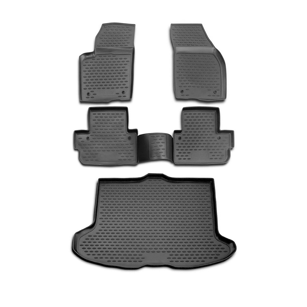 Volvo C30 Floor-Trunk Mats - Omac - 3D - Black - '07-'13